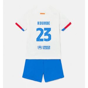 Barcelona Fotballdrakt Jules Kounde #23 Bortedrakt Barn 2023-24 Kortermet (+ Korte bukser)