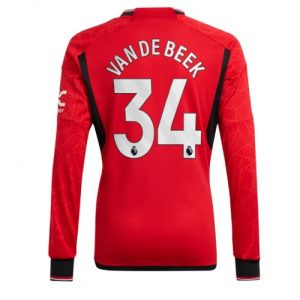 Manchester United Fotballdrakt Herre Donny van de Beek #34 Hjemmedrakt 2023-24 Langermet