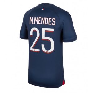 Paris Saint-Germain Fotballdrakt Herre Nuno Mendes #25 Hjemmedrakt 2023-24 Kortermet