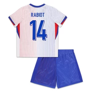 EM 2024 Frankrike Adrien Rabiot #14 Bortedrakt Barn Fotballdraktsett
