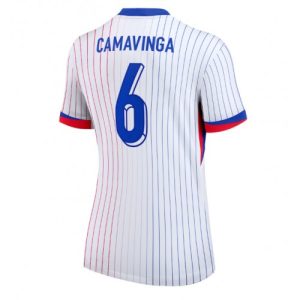 EM 2024 Frankrike Eduardo Camavinga #6 Bortedrakt Dame Kortermet Fotballdrakt