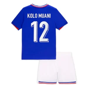 EM 2024 Frankrike Kolo Muani #12 Hjemmedrakt Barn Fotballdraktsett