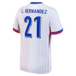 EM 2024 Frankrike Lucas Hernandez #21 Bortedrakt Herre Kortermet Fotballdrakt