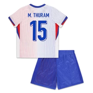 EM 2024 Frankrike Marcus Thuram #15 Bortedrakt Barn Fotballdraktsett