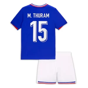 EM 2024 Frankrike Marcus Thuram #15 Hjemmedrakt Barn Fotballdraktsett
