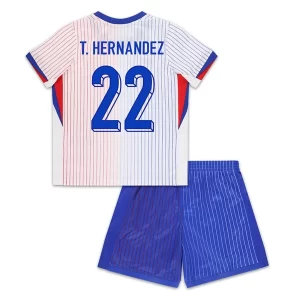 EM 2024 Frankrike Theo Hernandez #22 Bortedrakt Barn Fotballdraktsett