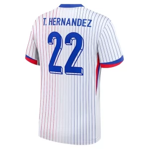 EM 2024 Frankrike Theo Hernandez #22 Bortedrakt Herre Kortermet Fotballdrakt