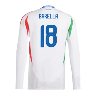 EM 2024 Italia Barella #18 Bortedrakt Herre Langermet Fotballdrakt