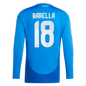EM 2024 Italia Barella #18 Hjemmedrakt Herre Langermet Fotballdrakt