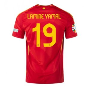 EM 2024 Spania Lamine Yamal #19 Hjemmedrakt Herre Kortermet Fotballdrakt