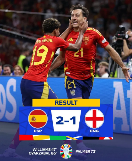 Spania beseiret England 2-1 og vant mesterskapet for fjerde gang i lagets historie