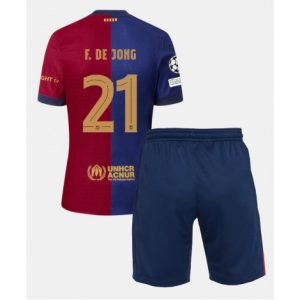 Kjøpe 2024-2025 FC Barcelona Hjemmedrakt Frenkie de Jong #21 Barn Fotballdraktsett