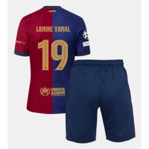 Kjøpe 2024-2025 FC Barcelona Hjemmedrakt Lamine Yamal #19 Barn Fotballdraktsett