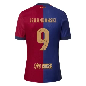 Kjøpe 2024-2025 FC Barcelona Hjemmedrakt Robert Lewandowski #9 Herre Kortermet Fotballdrakt