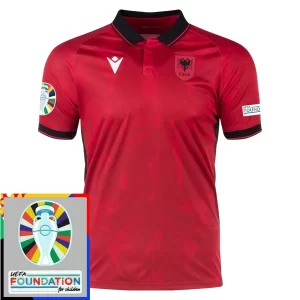 Kjøpe EM 2024 Albania Hjemmedrakt Herre Kortermet Fotballdrakt Patch