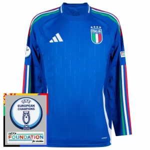 Kjøpe EM 2024 Italia Hjemmedrakt Herre Langermet Fotballdrakt Patch