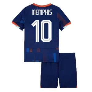 Kjøpe EM 2024 Nederland Bortedrakt Memphis Depay #10 Barn Fotballdraktsett