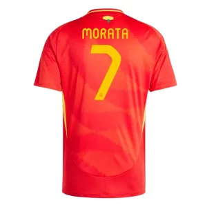 Kjøpe EM 2024 Spania Hjemmedrakt Alvaro Morata #7 Herre Kortermet Fotballdrakt